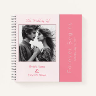 Rose Pink Forever Beginnt Foto Hochzeit Gästebuch Notizblock