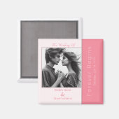 Rose Pink Forever Beginnt Moderne Hochzeit des Fot Magnet (Vorderseite/Rückseite)