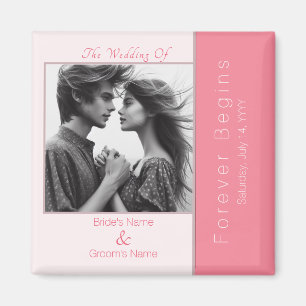 Rose Pink Forever Beginnt Moderne Hochzeit des Fot Magnet