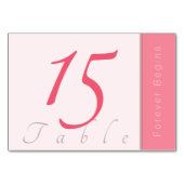 Rose Pink Forever fängt an Moderne Hochzeit Tischnummer (Rückseite)