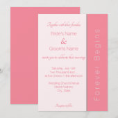 Rose Pink Forever fängt einfach an, eine elegante  Einladung (Vorne/Hinten)