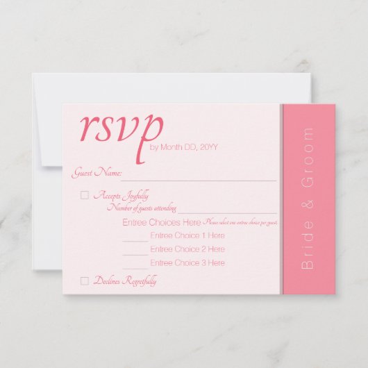 Rose Pink Forever fängt einfach an, eine elegante  RSVP Karte (Vorderseite)