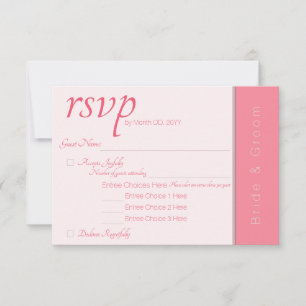 Rose Pink Forever fängt einfach an, eine elegante RSVP Karte