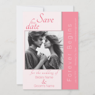 Rose Pink Forever fängt Save the Date an Einladung