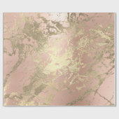 Rose Pink Foxier Gold Marmor Shiny Metallic VIP Geschenkpapier (Flach)