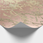 Rose Pink Foxier Gold Marmor Shiny Metallic VIP Geschenkpapier (Ecke)