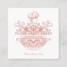 Rose Pink Frame Bakery Baker's Logo Business Card
