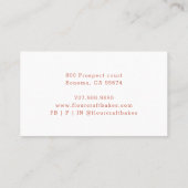 Rose Pink Frame Bakery Baker's Logo Business Card Visitenkarte (Rückseite)