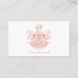 Rose Pink Frame Bakery Baker's Logo Business Card Visitenkarte