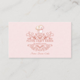 Rose Pink Frame Bakery Baker's Logo Business Card Visitenkarte