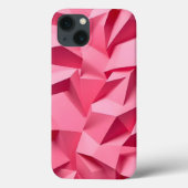 Rose Pink Geometric iPhone Case with 3D Texture (Rückseite)