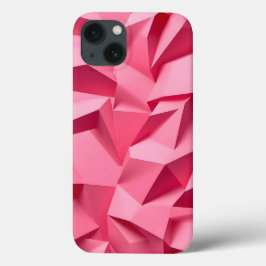 Rose Pink Geometric iPhone Case with 3D Texture