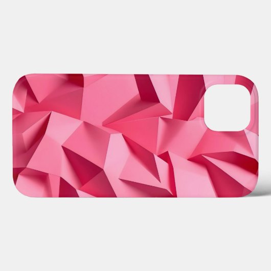 Rose Pink Geometric iPhone Case with 3D Texture (Rückseite (Horizontal))
