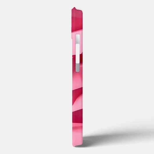 Rose Pink Geometric iPhone Case with 3D Texture (Rückseite / Links)