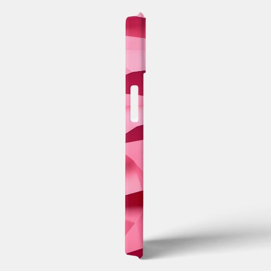 Rose Pink Geometric iPhone Case with 3D Texture (Rückseite / Rechts)