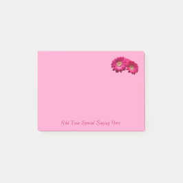 Rose Pink Gerbera Daisy Notepad anpassen Post-it Klebezettel