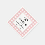 Rose Pink Gingham Kariert Baby Q Dusche Serviette (Ecke)