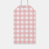 Rose Pink Gingham Kariert Baby Q Dusche Vielen Dan Geschenkanhänger (Rückseite)