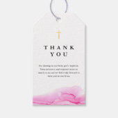 Rose Pink Girl Taufe Christening Vielen Dank Geschenkanhänger (Vorderseite)