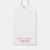 Rose Pink Girl Taufe Christening Vielen Dank Geschenkanhänger (Rückseite)