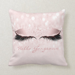 Rose Pink Girly Makeup Lashes Kissen