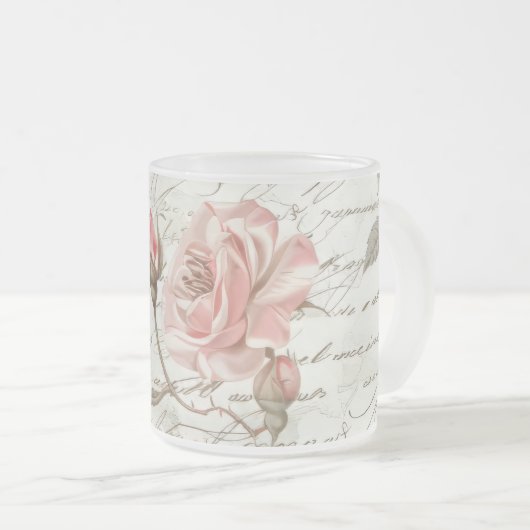 Rose Pink Glass Cup Mattglastasse (VorderseiteRechts)