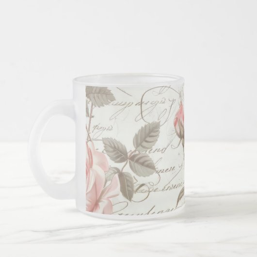 Rose Pink Glass Cup Mattglastasse (Links)