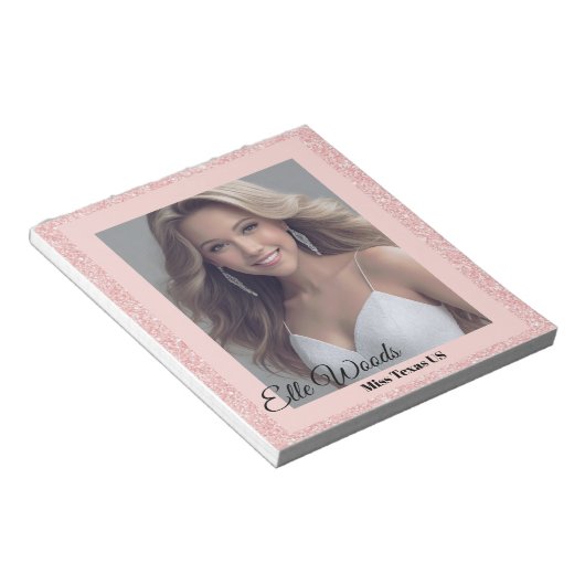 Rose Pink Glitz Autograph Pad Notizblock (angewinkelt)