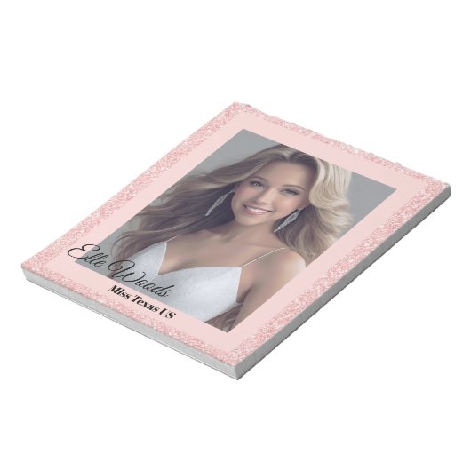 Rose Pink Glitz Autograph Pad Notizblock (Rotiert)