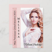 Rose Pink Glitz Pageant Autografikkarte Postkarte (Vorne/Hinten)