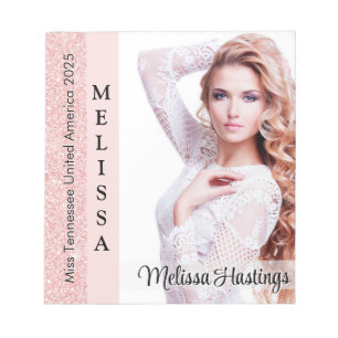 Rose Pink Glitz Seitenanzeige Autograph Kleiner No Notizblock