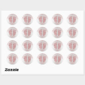 Rose Pink Glitzer Feet Baby Dusche Gefallen Vielen Runder Aufkleber (Blatt)