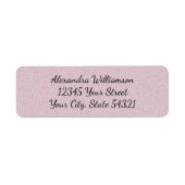 Rose Pink Glitzer Girly Glam Script Name Adresse (Vorne)