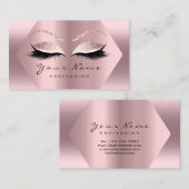 Rose Pink Glitzer Makeup Artist Lashes Studio Visitenkarte (Vorne/Hinten)