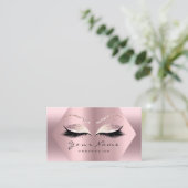 Rose Pink Glitzer Makeup Artist Lashes Studio Visitenkarte (Stehend Vorderseite)