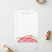 Rose Pink Gold Agate Mitteilungskarte (Vorderseite/Rückseite Beispiel)