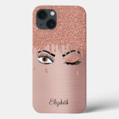 Rose Pink Gold Eyelashes Case-Mate iPhone Hülle (Rückseite)