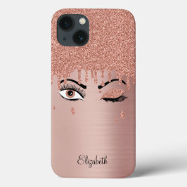 Rose Pink Gold Eyelashes Case-Mate iPhone Hülle