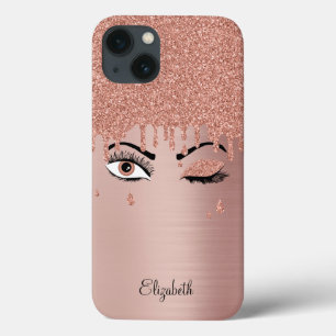 Rose Pink Gold Eyelashes Case-Mate iPhone Hülle