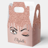 Rose Pink Gold Eyelashes Driving Glitzer Geschenkschachtel (Geöffnet)