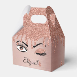 Rose Pink Gold Eyelashes Driving Glitzer Geschenkschachtel