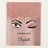 Rose Pink Gold Eyelashes Driving Glitzer Planer (Vorderseite)