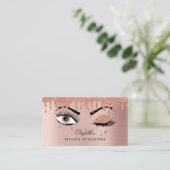 Rose Pink Gold Eyelashes Driving Glitzer Visitenkarte (Stehend Vorderseite)