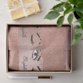 Rose Pink Gold Eyelashes Glitzer Name Seidenpapier (Geschenk)