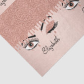 Rose Pink Gold Eyelashes Glitzer Name Seidenpapier (Ausschnitt)