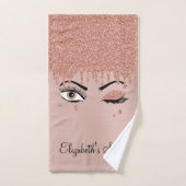Rose Pink Gold Eyelashes Tropfen Glitzer Salon Handtuch (Handtuch)