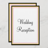 Rose Pink Gold Monogramm Hochzeitsempfang Einladung (Vorne/Hinten)