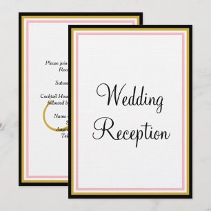 Rose Pink Gold Monogramm Hochzeitsempfang Einladung