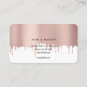 Rose Pink Gold Tropfens Hair & Makeup Artist Visitenkarte (Rückseite)
