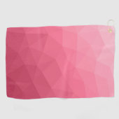 Rose pink gradient geometric mesh pattern golfhandtuch (Horizontal)